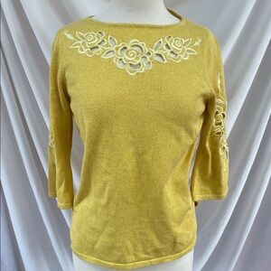 Bob Mackie Gold Knit Top